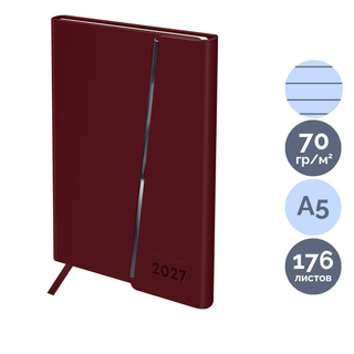 Ежедневник датированный BG "Magnet. Wine", 2027 г, А5, 176 л, магнитный клапан, кожзам, винный / Ежедневники датированные oe.kz Ежедневник датированный BG "Magnet. Wine", 2027 г, А5, 176 л, магнитный клапан, кожзам, винный / Ежедневники датированные