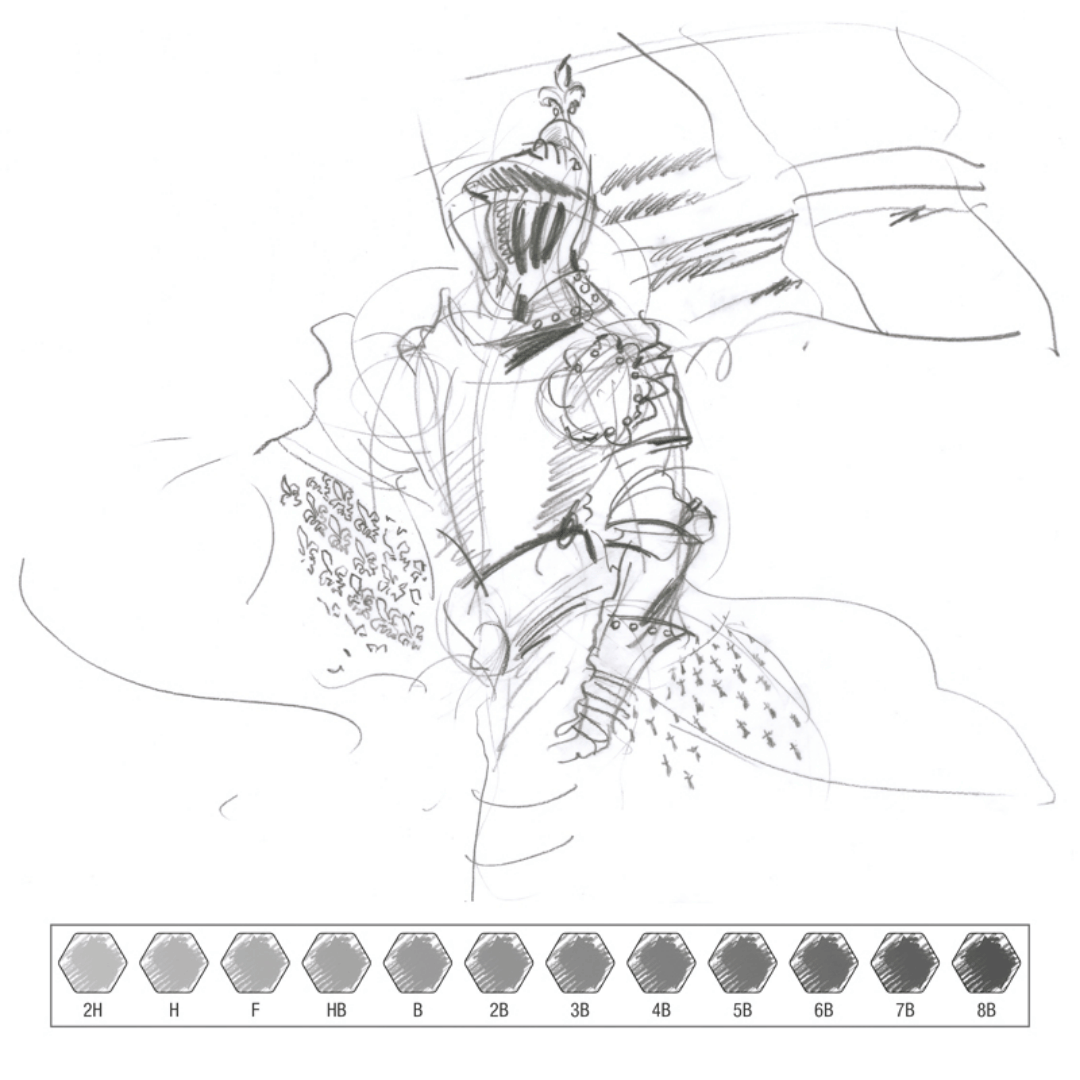 Набор карандашей чернографитных Faber-Castell "Castell 9000 Art Set" 2H-8B, 12 шт/упак / Карандаши чернографитные №4