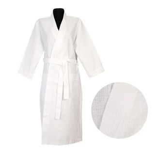 Халат из вафельной ткани, 3XL, белый / Халаты