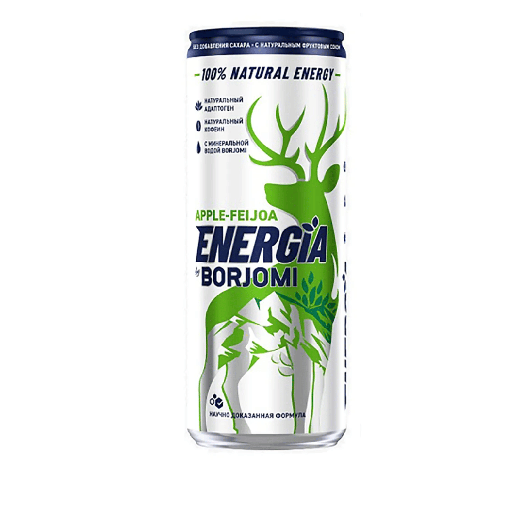 Напиток энергетический Боржоми Energia "Яблоко и фейхоа", 0,24 л, жестяная банка / Напитки и энергетики