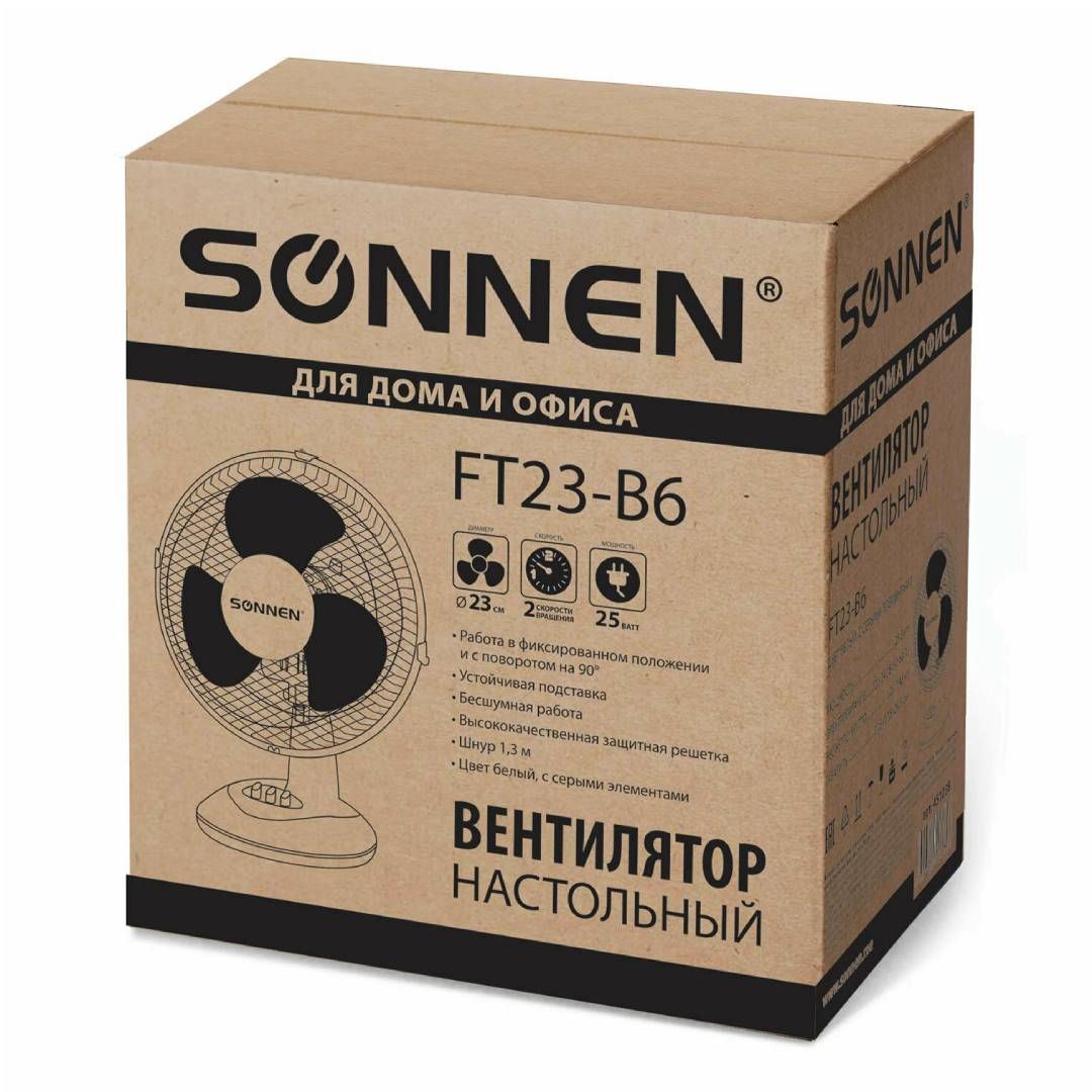 Вентилятор настольный Sonnen FT23-B6, белый / Вентиляторы №5 oe.kz Вентилятор настольный Sonnen FT23-B6, белый / Вентиляторы №5