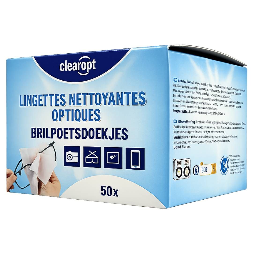 Салфетки влажные для чистки очков ClearOpt, 50 шт/упак / Салфетки влажные косметические №2