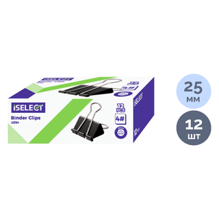 Зажимы для бумаг Deli "Z54", 25 мм, 12 шт., черные / Зажимы для бумаг