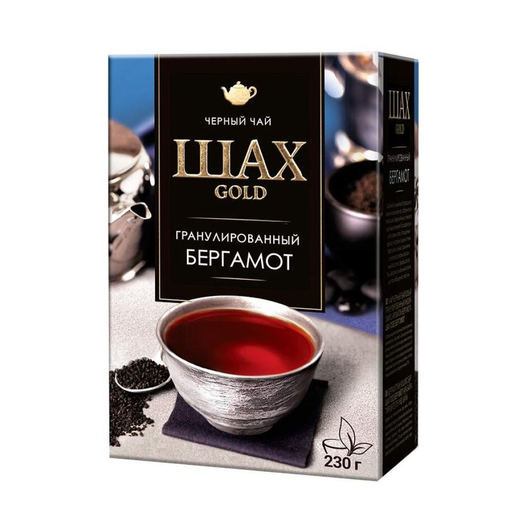 Чай Шах Gold "Бергамот", 230 гр, гранулированный, черный / Чай гранулированный