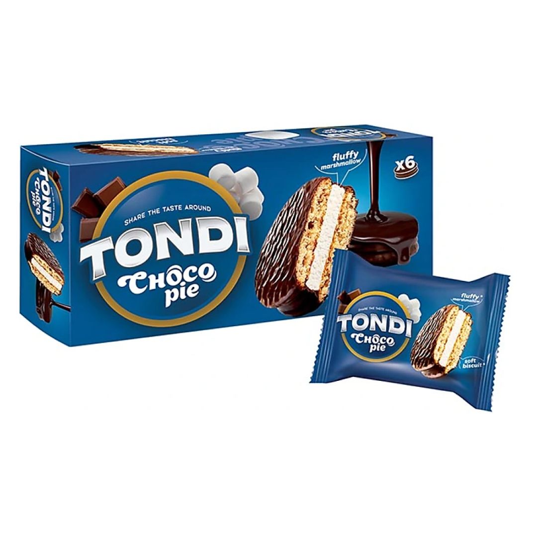 Бисквит Choco Pie «Tondi», 180 гр, 6 штук в коробке / Печенье, вафли, крекеры