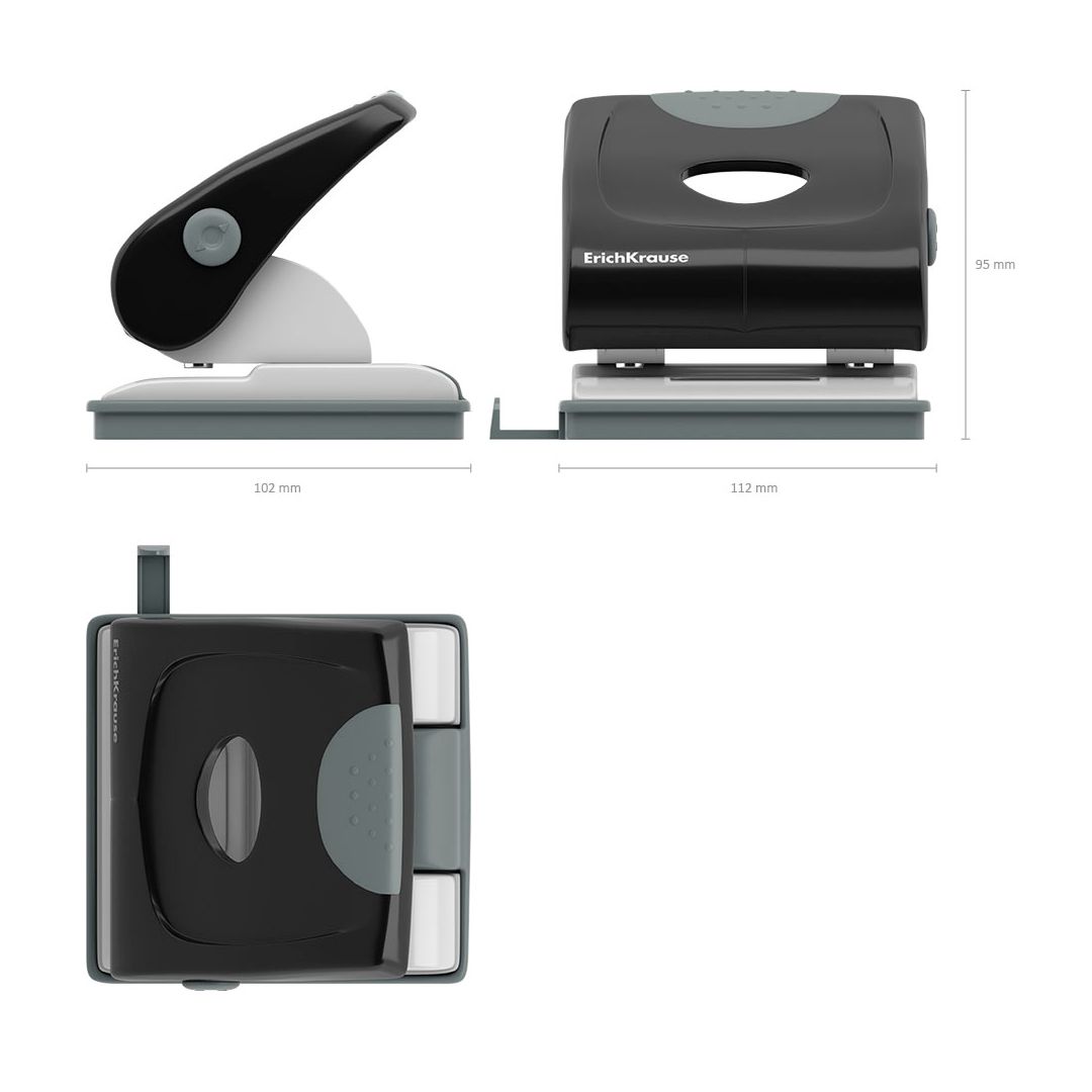 Дырокол на 30 листов Erich Krause "Elegance", пластиковый, черный / Дыроколы до 35 листов №2