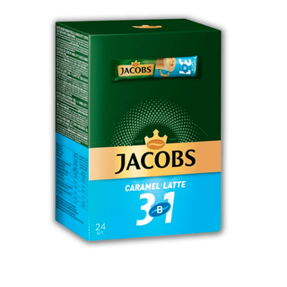Кофейный напиток Jacobs Caramel 3 в 1, 24 пакетиков / Кофе порционный