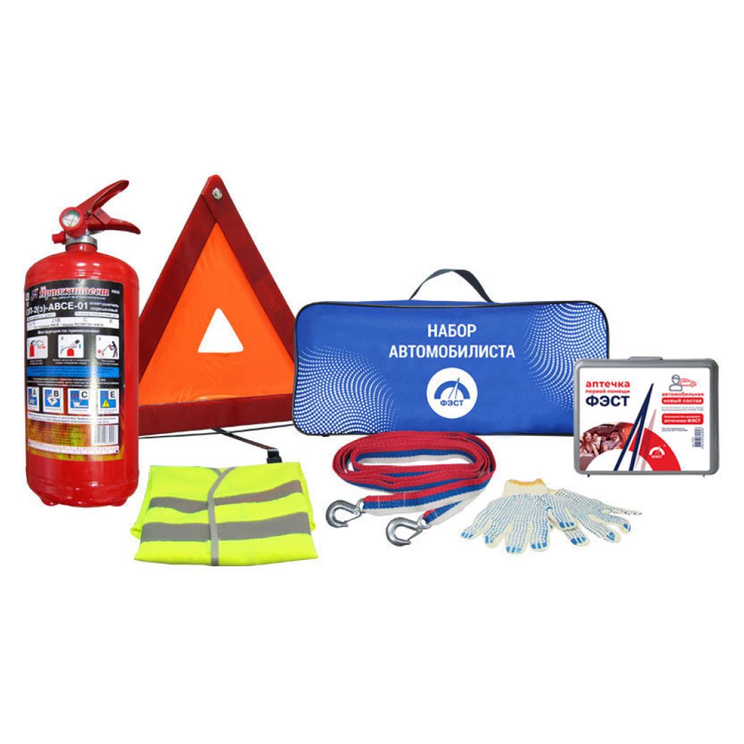 Набор автомобилиста ФЭСТ "Универсал-3", текстильная сумка, 7 предметов / Автотовары