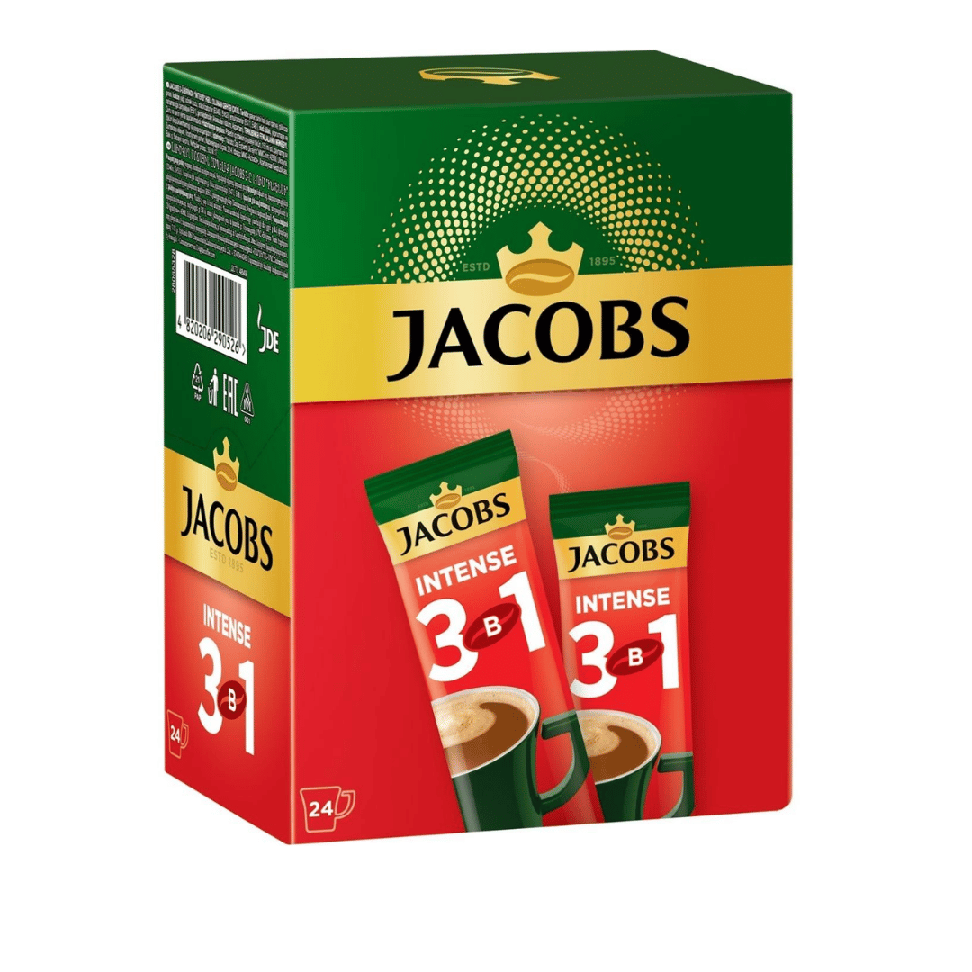 Кофе растворимый Jacobs "Intense", 3 в 1, 24 пакетика / Кофе порционный №3 oe.kz Кофе растворимый Jacobs "Intense", 3 в 1, 24 пакетика / Кофе порционный №3