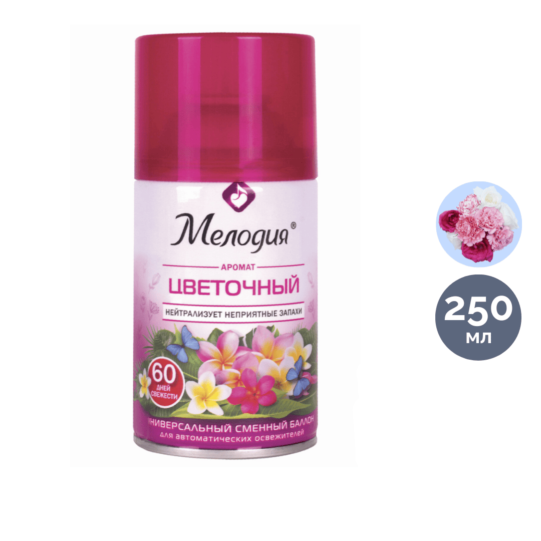 Сменные баллоны Мелодия "Цветочный", 250 мл / Баллончики для диспенсеров oe.kz Сменные баллоны Мелодия "Цветочный", 250 мл / Баллончики для диспенсеров