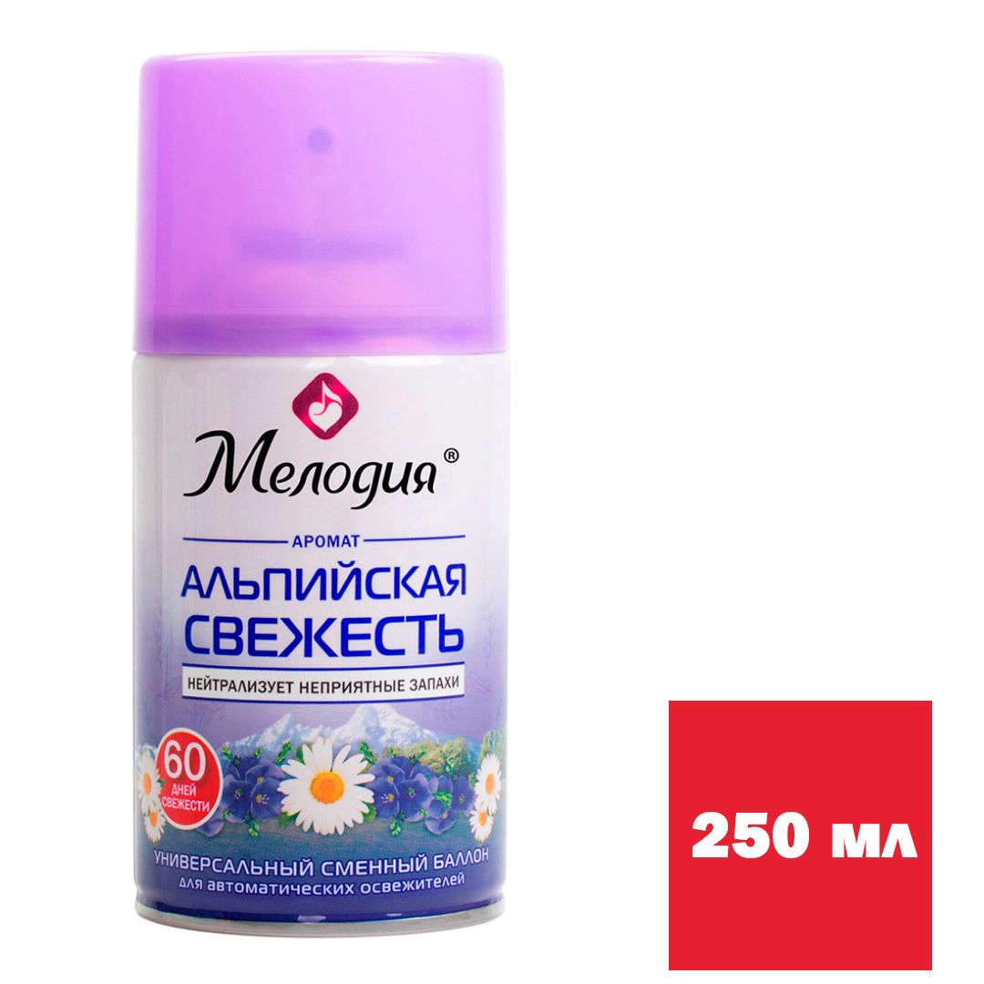 Сменные баллоны Мелодия "Альпийская свежесть", 250 мл / Баллончики для диспенсеров
