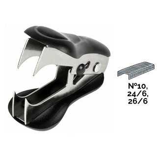 Антистеплер Brauberg "ST-100", для удаления скоб №10, 24/6, 26/6, с фиксатором, черный / Антистеплеры