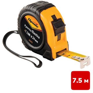 Өлшеуіш Sparta "Elastica", ұзындығы 7,5 м, ені 24 мм, резеңкеленген корпус / Өлшеуіш құралдары