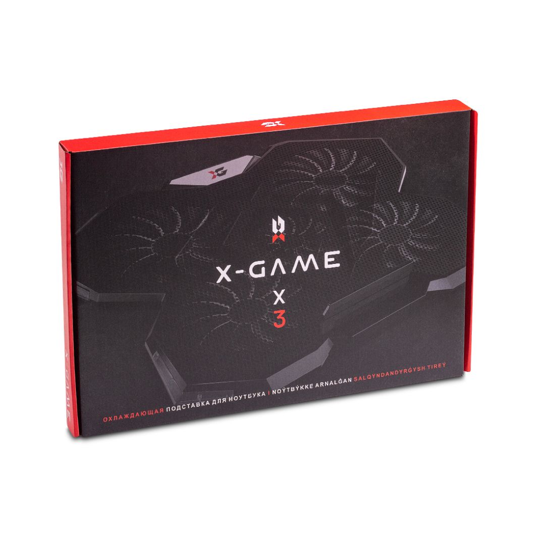 Подставка для ноутбука X-Game "X3", 2 USB порта, 17", черная / Подставки для ноутбуков №3