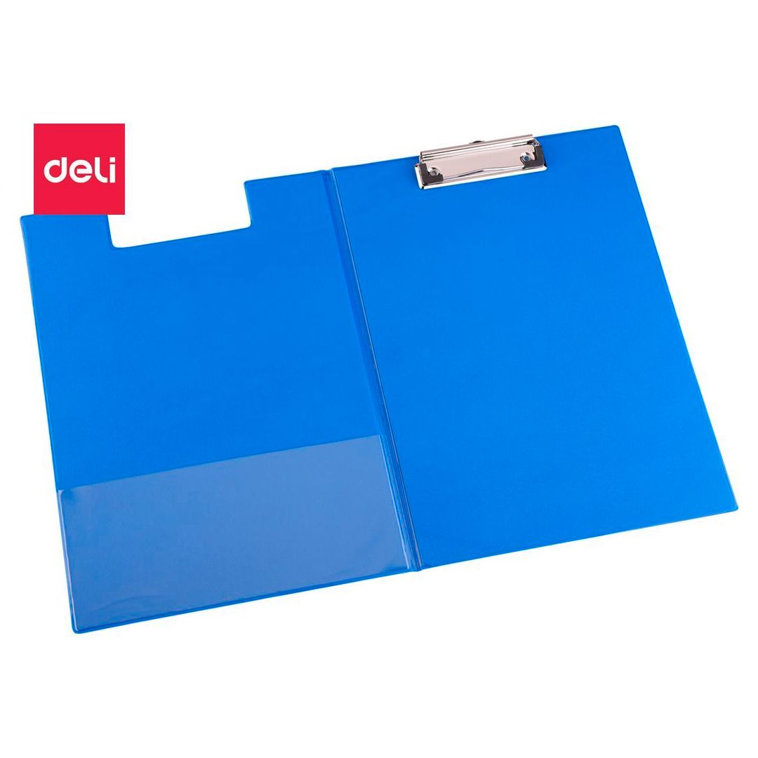 Папка-планшет Deli, А4, с верхним прижимом, синяя