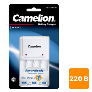 Зарядное устройство Camelion BC-1010B, 220 В, 4*AAA/4*AA, белое / Аккумуляторы, зарядные устройства