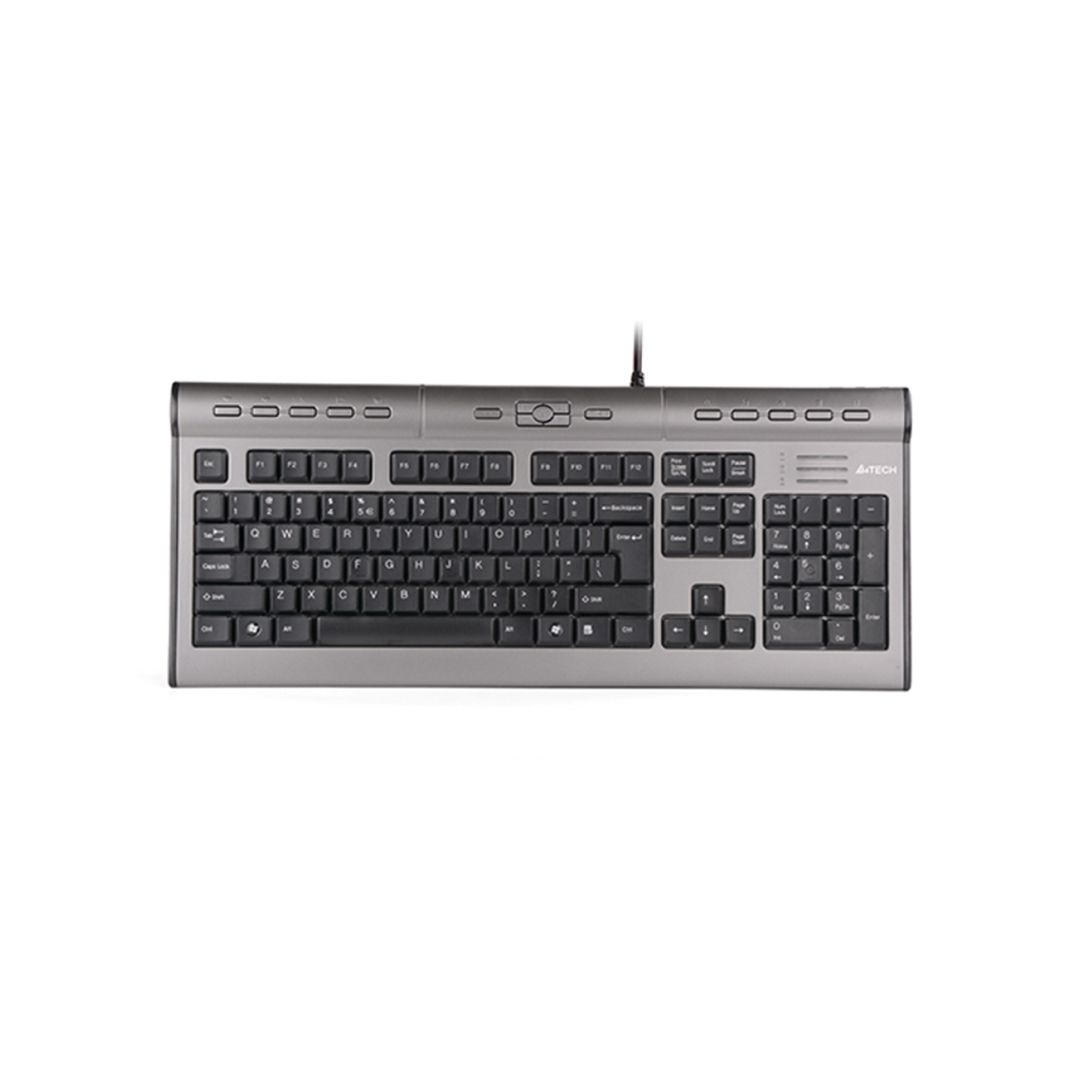 Клавиатура проводная A4Tech KL-7MUU, USB, ENG/RUS, 17 мультимедиа клавиш, серая / Клавиатуры проводные №2