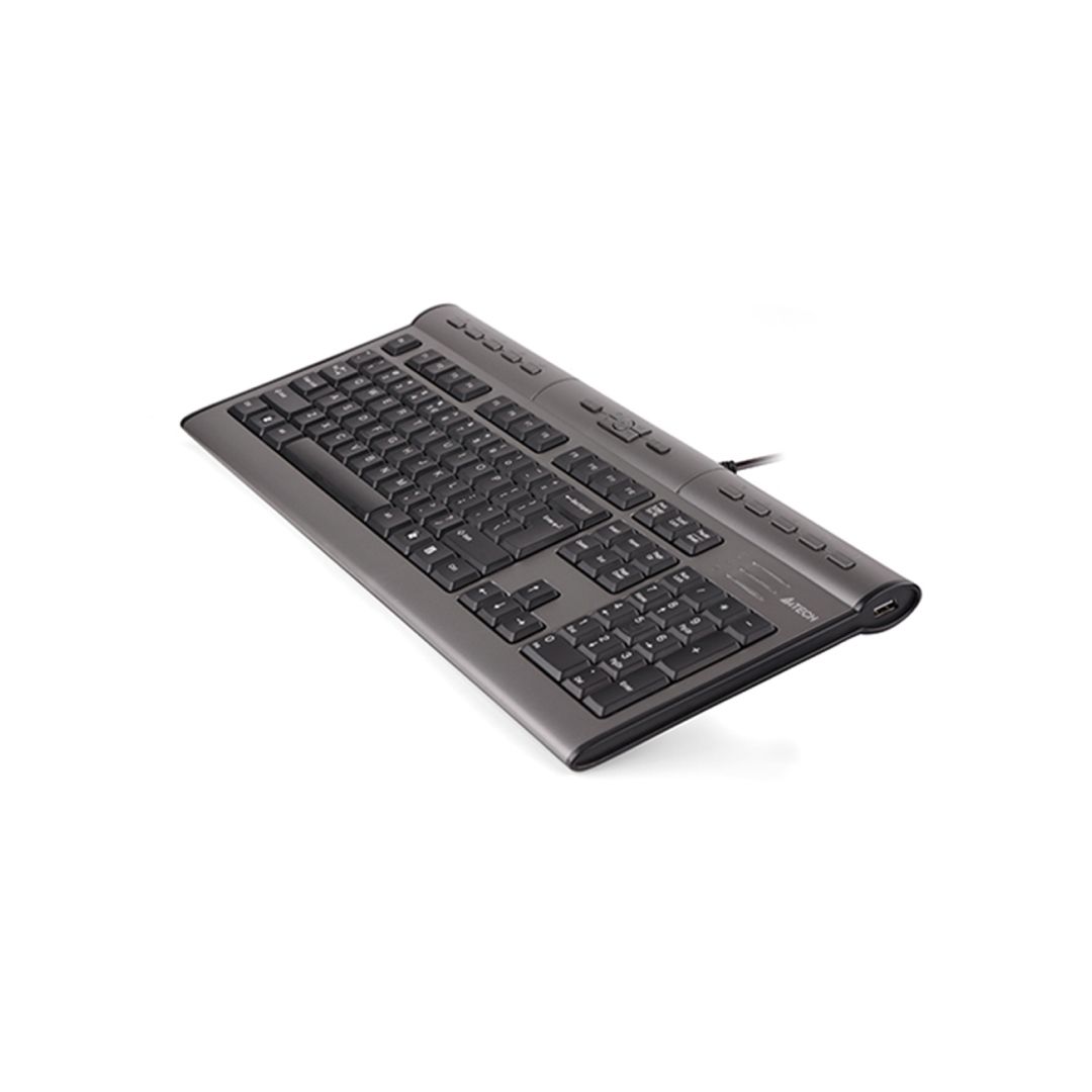 Клавиатура проводная A4Tech KL-7MUU, USB, ENG/RUS, 17 мультимедиа клавиш, серая / Клавиатуры проводные №3