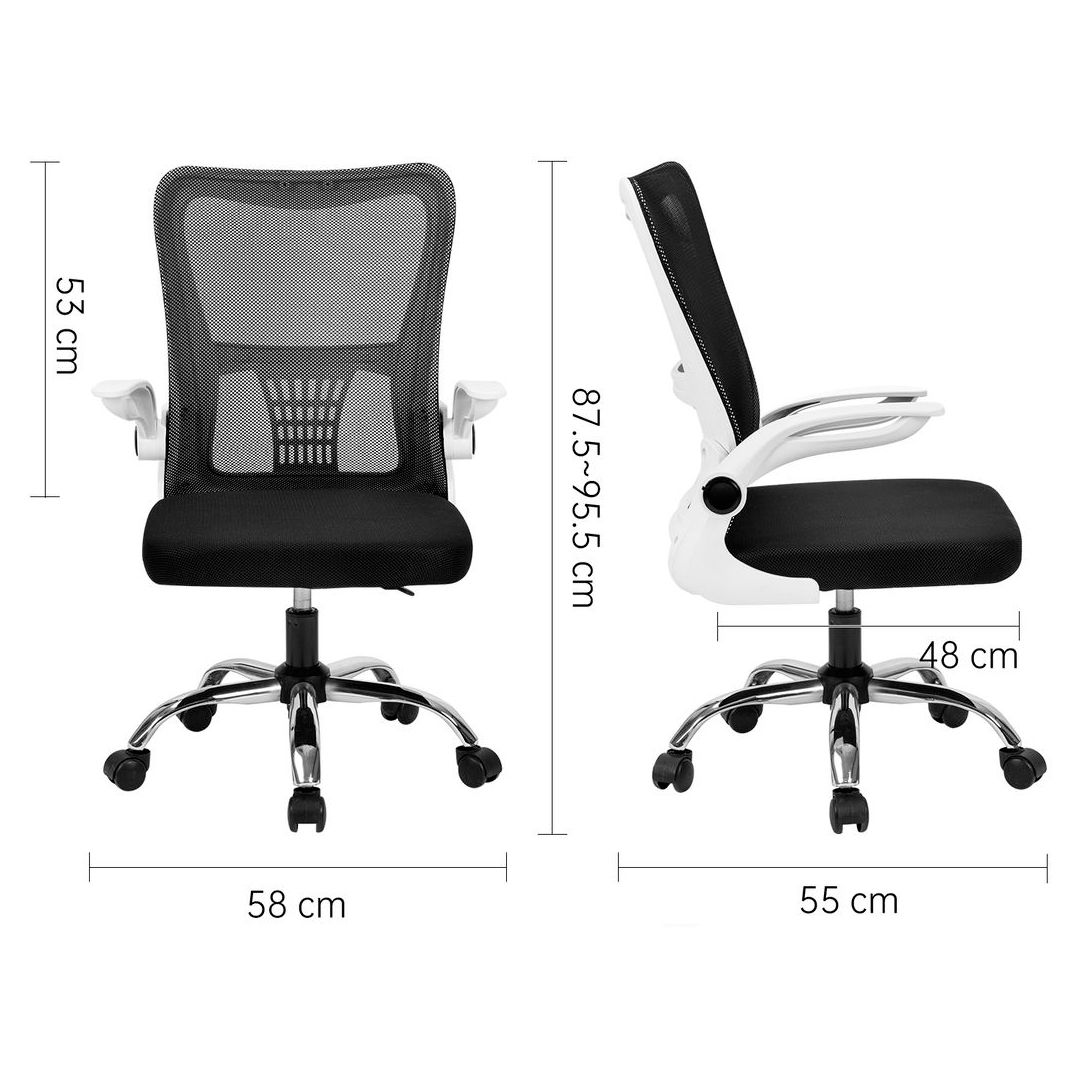 Кресло для персонала Deli "Kantor", ткань, сетка, черное/белое / Кресла для персонала №2