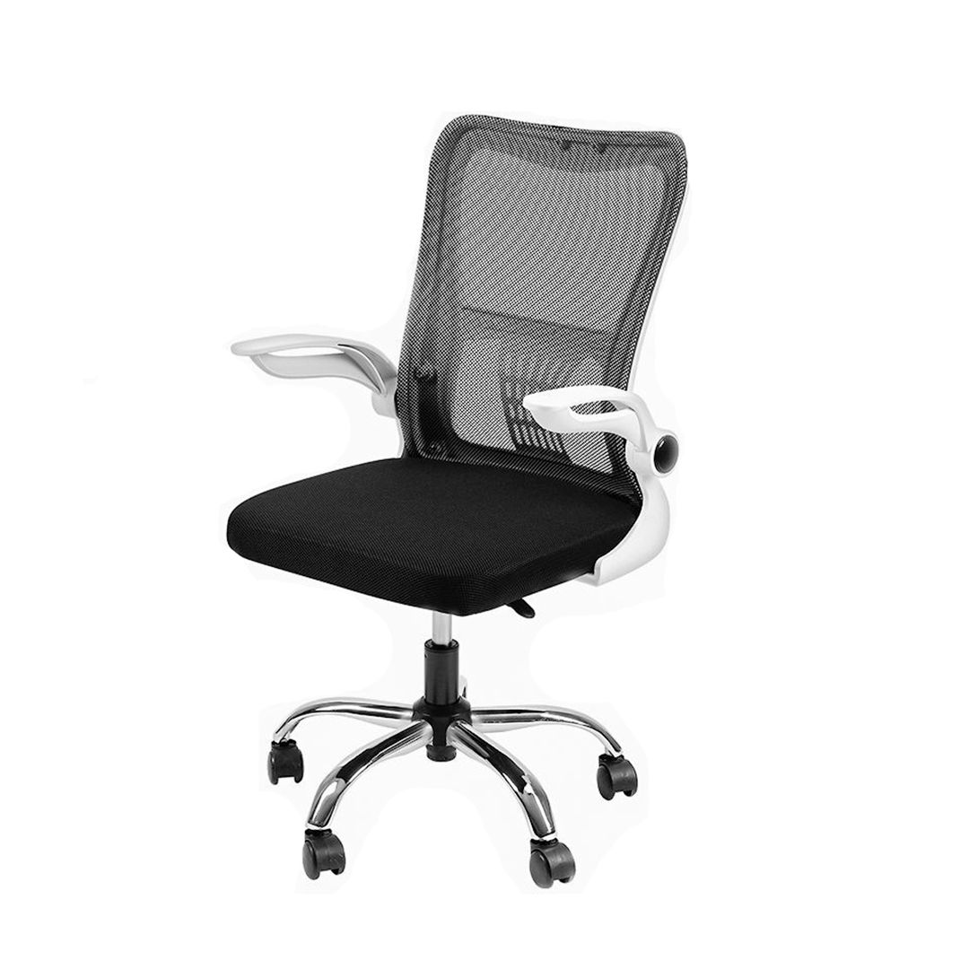 Кресло для персонала Deli "Kantor", ткань, сетка, черное/белое / Кресла для персонала
