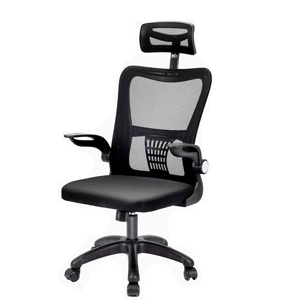 Кресло для персонала Deli "Kantor Plus", ткань, сетка, черное / Кресла для персонала