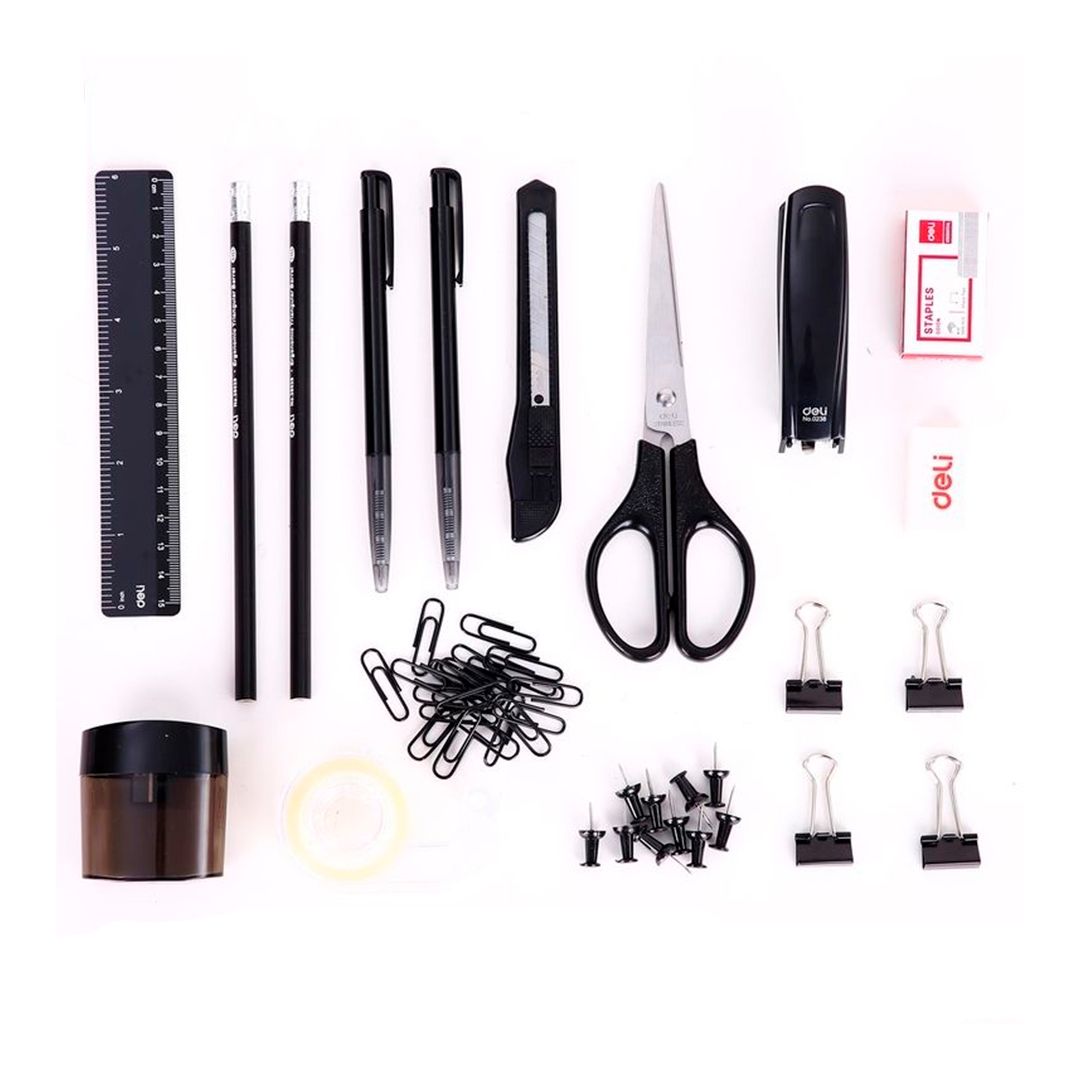 Үстел органайзері Deli "E38251A", 16 кеңселік бұйым, қара / Тіреуіштер толтырғышымен №2