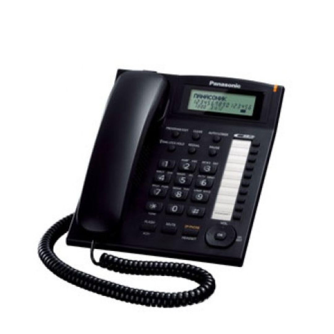 Сымды телефон Panasonic "KX-TS2388RUB", қара