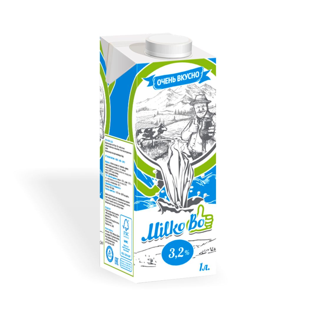 Молокосодержащий продукт MILKОВО, 1 л, 3,2% / Молоко и сливки