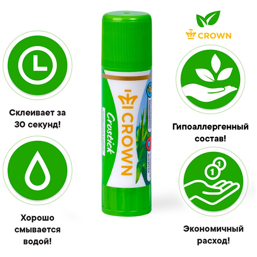 Клей-карандаш Crown "Expert", 15 гр / Клей-карандаш №3
