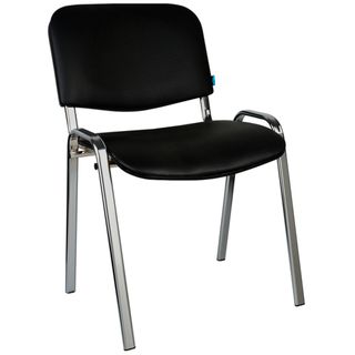 Стул для посетителей Helmi Изо HL-F01, кожзам, хром, черный / Стулья