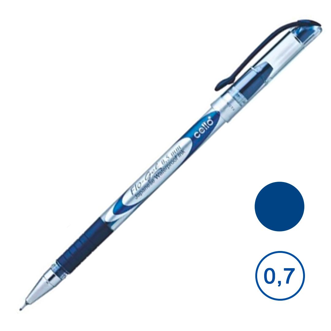 Ручка гелевая Cello "Flogel pen", 0,5 мм, синяя, цена за штуку / Ручки гелевые неавтоматические