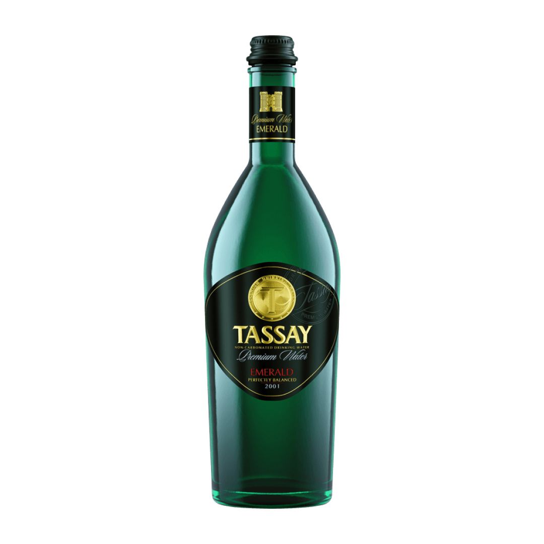 Вода газированная питьевая "Tassay Emerald", 0,75 л, стеклянная бутылка / Вода питьевая