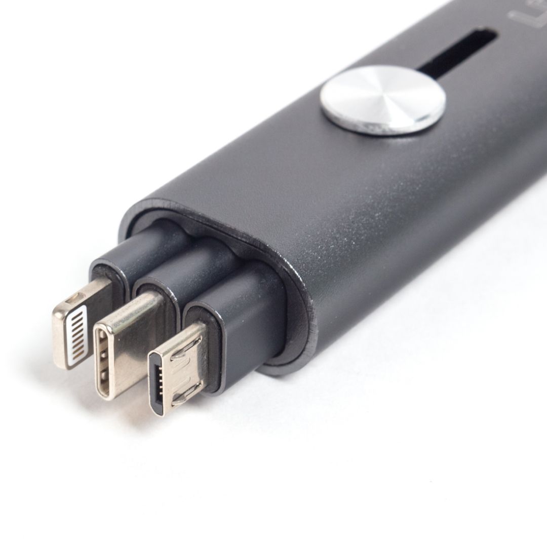 Интерфейстік кабель LDNIO 3 in 1 cable LC99, USB - Type-C/Lightning/MicroUSB, 30 см, сұр