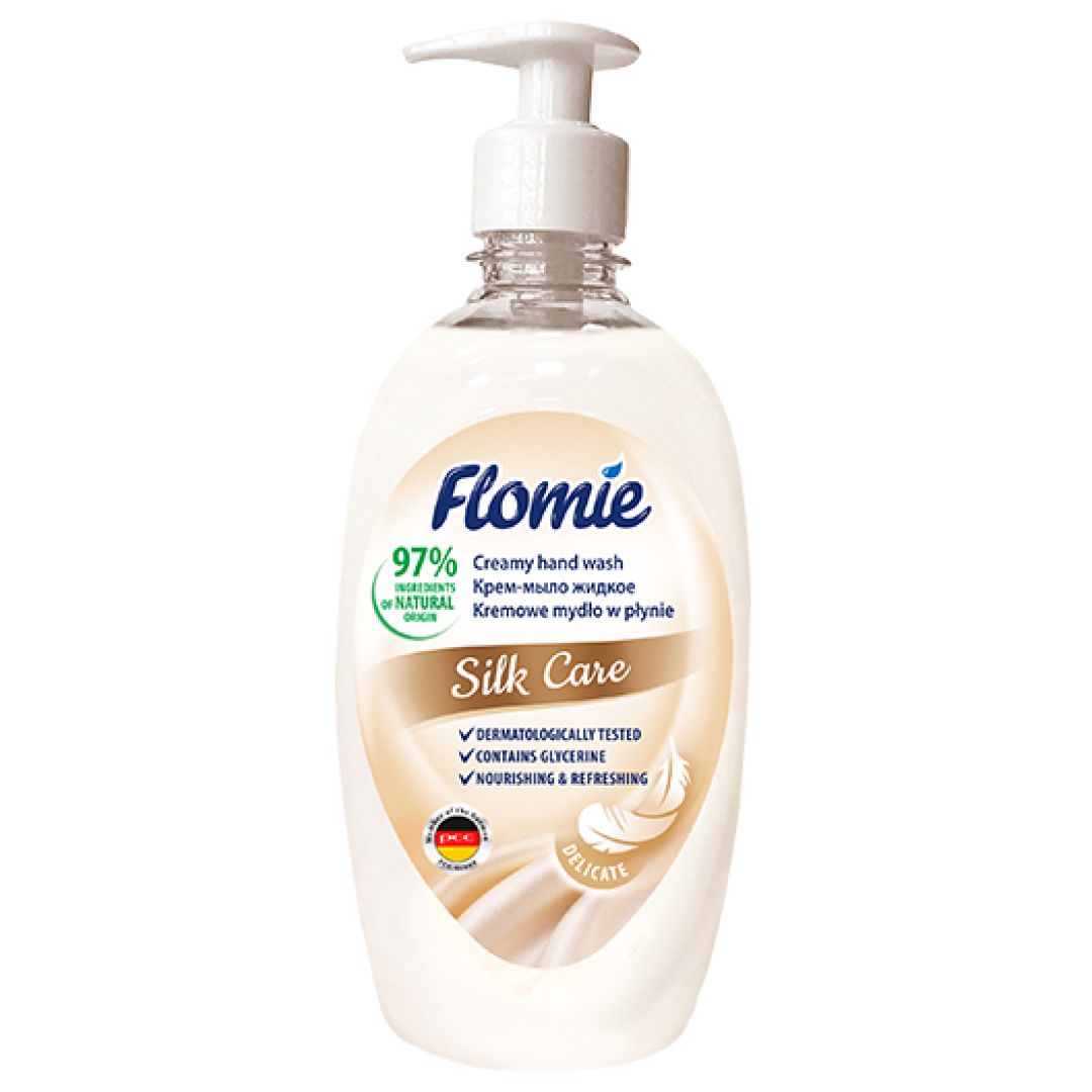 Жидкое крем-мыло Flomie "Silk Care", с дозатором, 500 мл