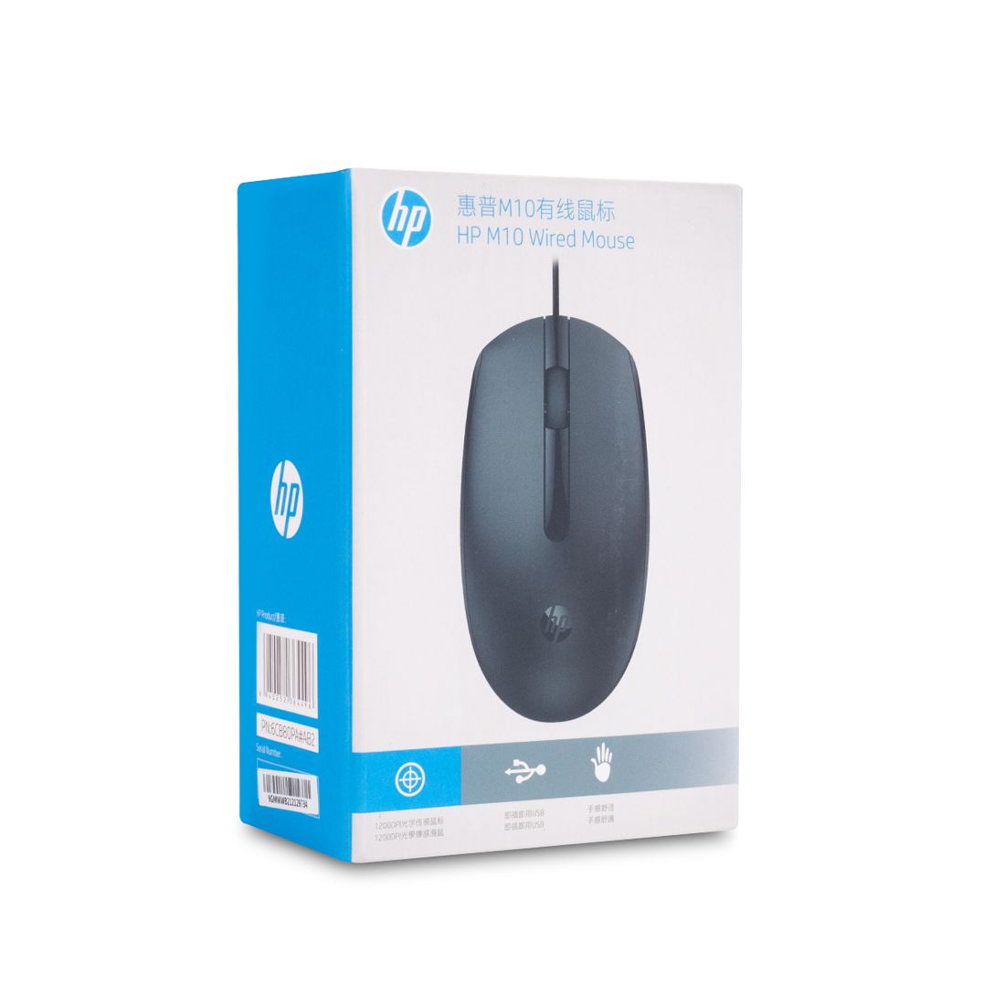 Мышь проводная оптическая HP M10, USB, 3 кнопки, 1000 dpi, черная / Мыши проводные №3