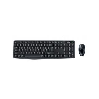 Проводной набор Genius KM-170, клавиатура и оптическая мышь, ENG/RUS/KAZ, USB, черный / Комплекты клавиатура+мышь