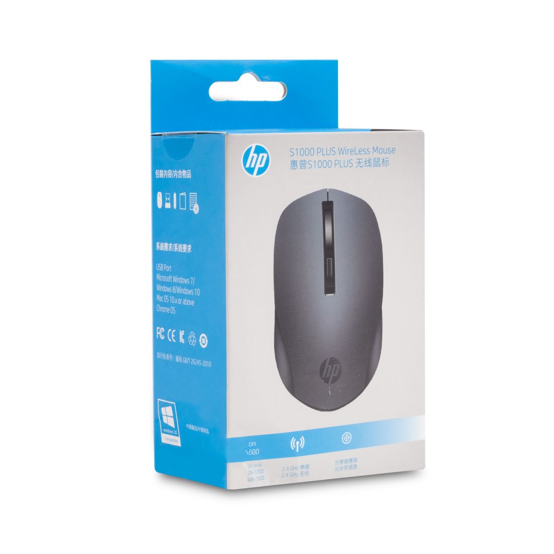 Мышь беспроводная HP S1000, USB, 3 кнопки, 1600 dpi, оптическая, черная / Мыши беспроводные №3
