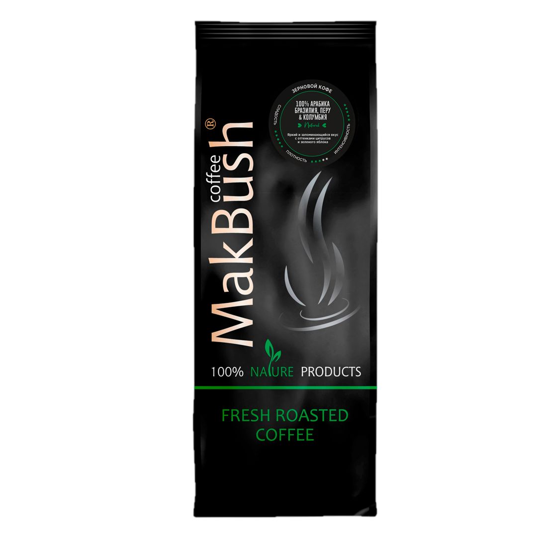 Кофе в зернах MakBush Espresso, средне-темная обжарка, 1000 гр / Кофе зерновой