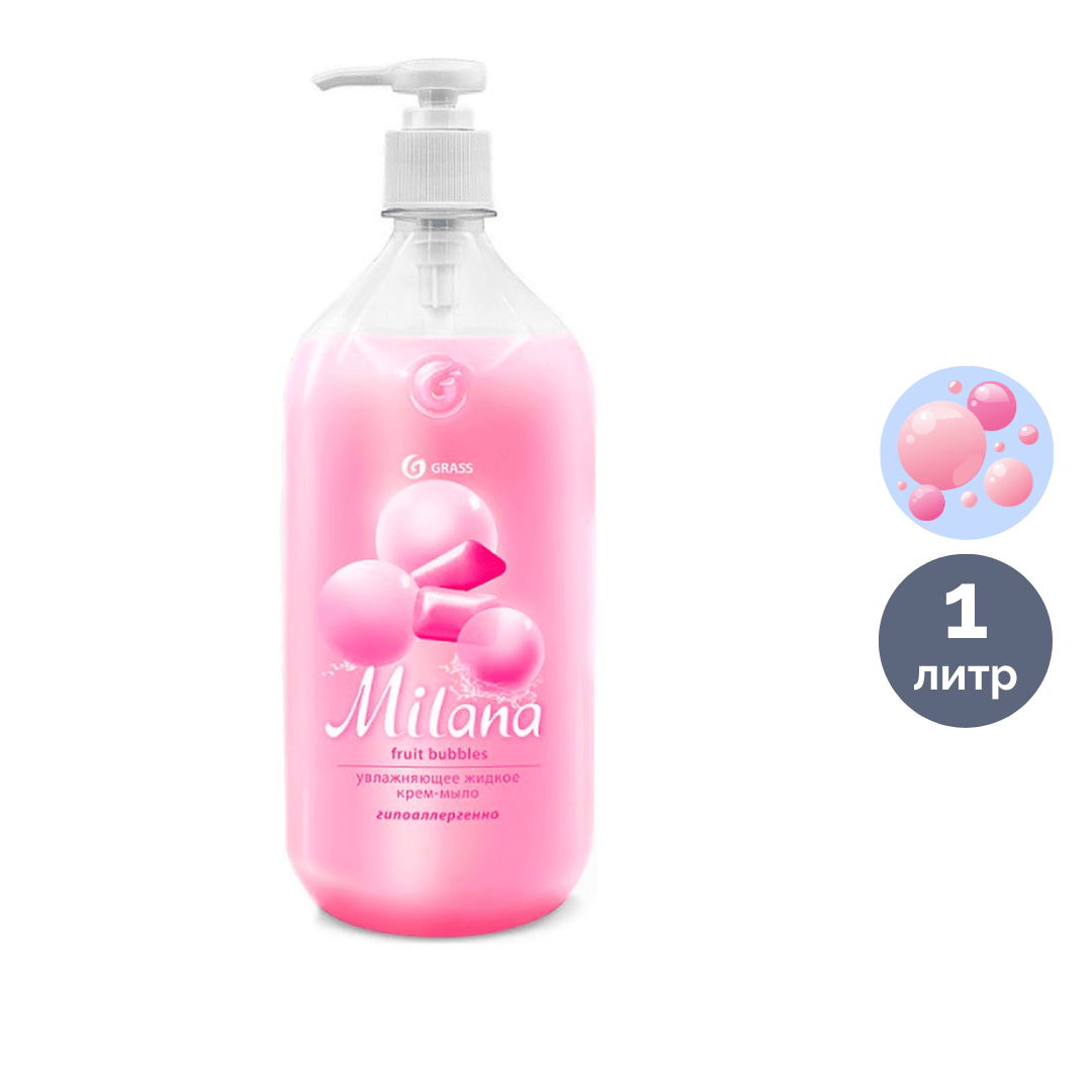 Сұйық крем-сабын Grass "Milana Fruit Bubbles", мөлшерлегішпен, 1000 мл / Сұйық сабындар oe.kz Сұйық крем-сабын Grass "Milana Fruit Bubbles", мөлшерлегішпен, 1000 мл / Сұйық сабындар