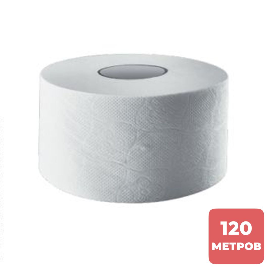 Туалетная бумага рулонная Murex Jumbo, 100 метров, 2-х слойная, белая / Бумага туалетная профессиональная