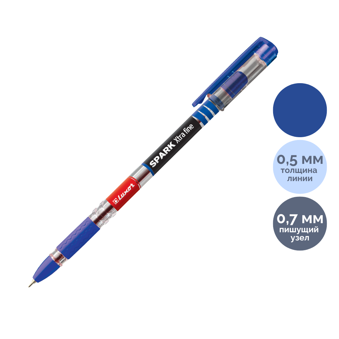 Ручка шариковая Luxor "Spark Ball Pen", 0,7 мм, синяя, цена за штуку / Ручки шариковые неавтоматические №2