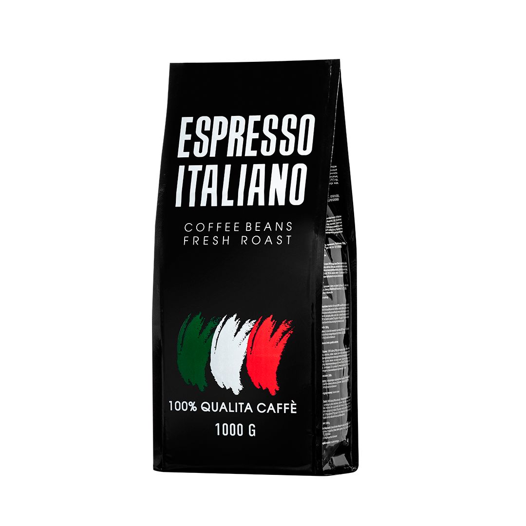 Кофе в зернах Espresso Italiano, темной обжарки, 1000 гр / Кофе зерновой