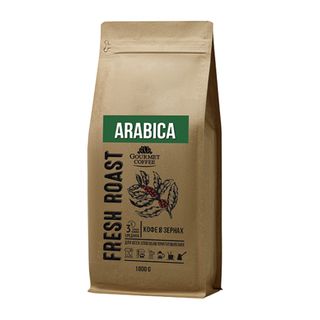 Кофе в зернах Gourmet "Arabica", средней обжарки, 1000 гр / Кофе зерновой