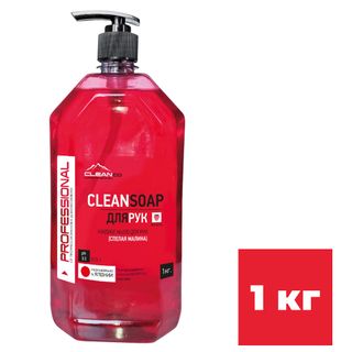 Жидкое мыло Cleanco CLEANSOAP "Спелая малина", с дозатором, 1 кг / Жидкое мыло