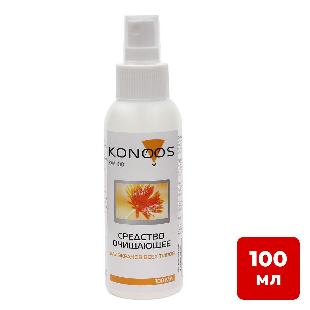 Спрей чистящий для экранов Konoos KW-100, 100 мл / Чистящие наборы