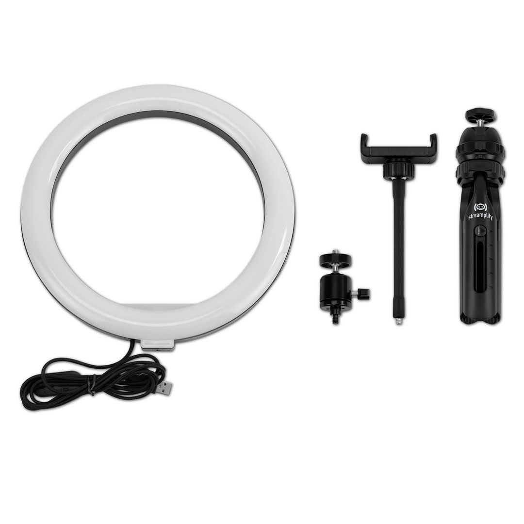 Кольцевая светодиодная лампа Streamplify Light 10, USB, 26 см, черный / Светильники настольные №4 oe.kz Кольцевая светодиодная лампа Streamplify Light 10, USB, 26 см, черный / Светильники настольные №4