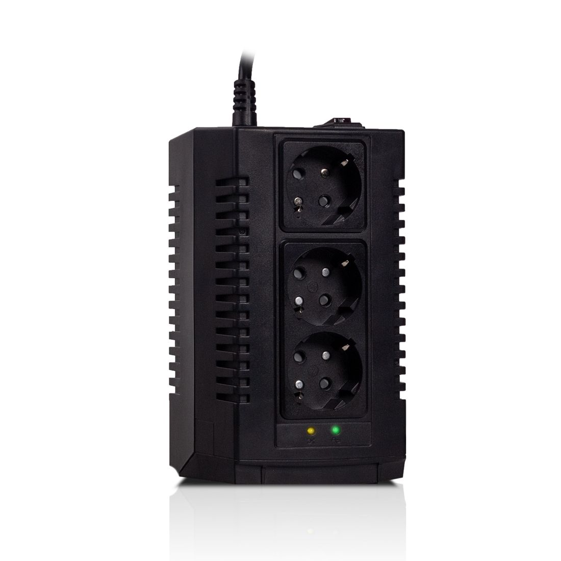 Стабилизатор напряжения SVC AVR-600-S, 600ВА/300Вт, 3 розеток, черный / Источники бесперебойного питания №2