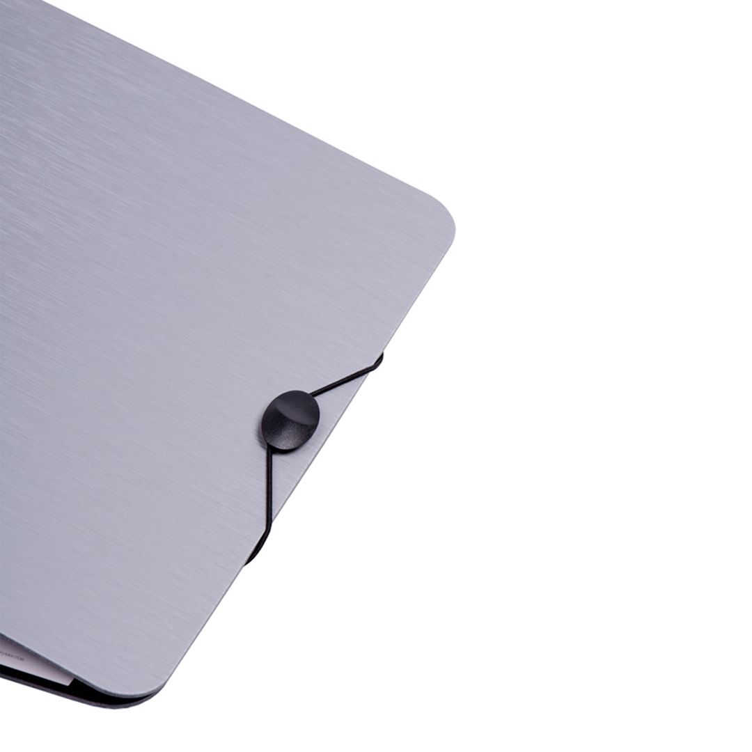 Папка-регистратор Berlingo "Steel&Style", А4, ширина корешка 80 мм, на резинке, серебристый металлик / Папки регистраторы А4 с шириной корешка 50-80 мм №3