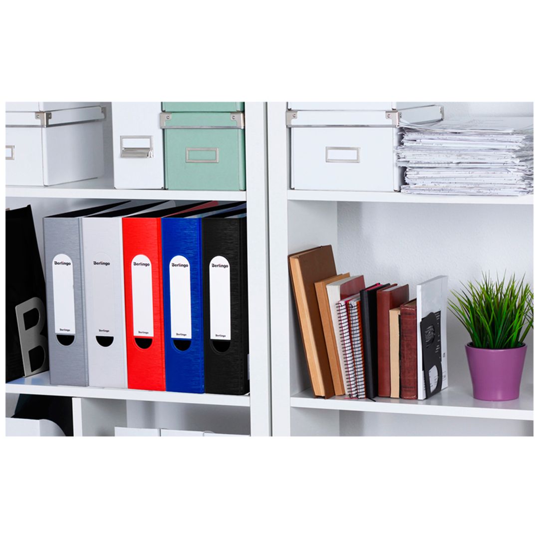 Папка-регистратор Berlingo "Steel&Style", А4, ширина корешка 80 мм, на резинке, красная / Папки регистраторы А4 с шириной корешка 50-80 мм №7