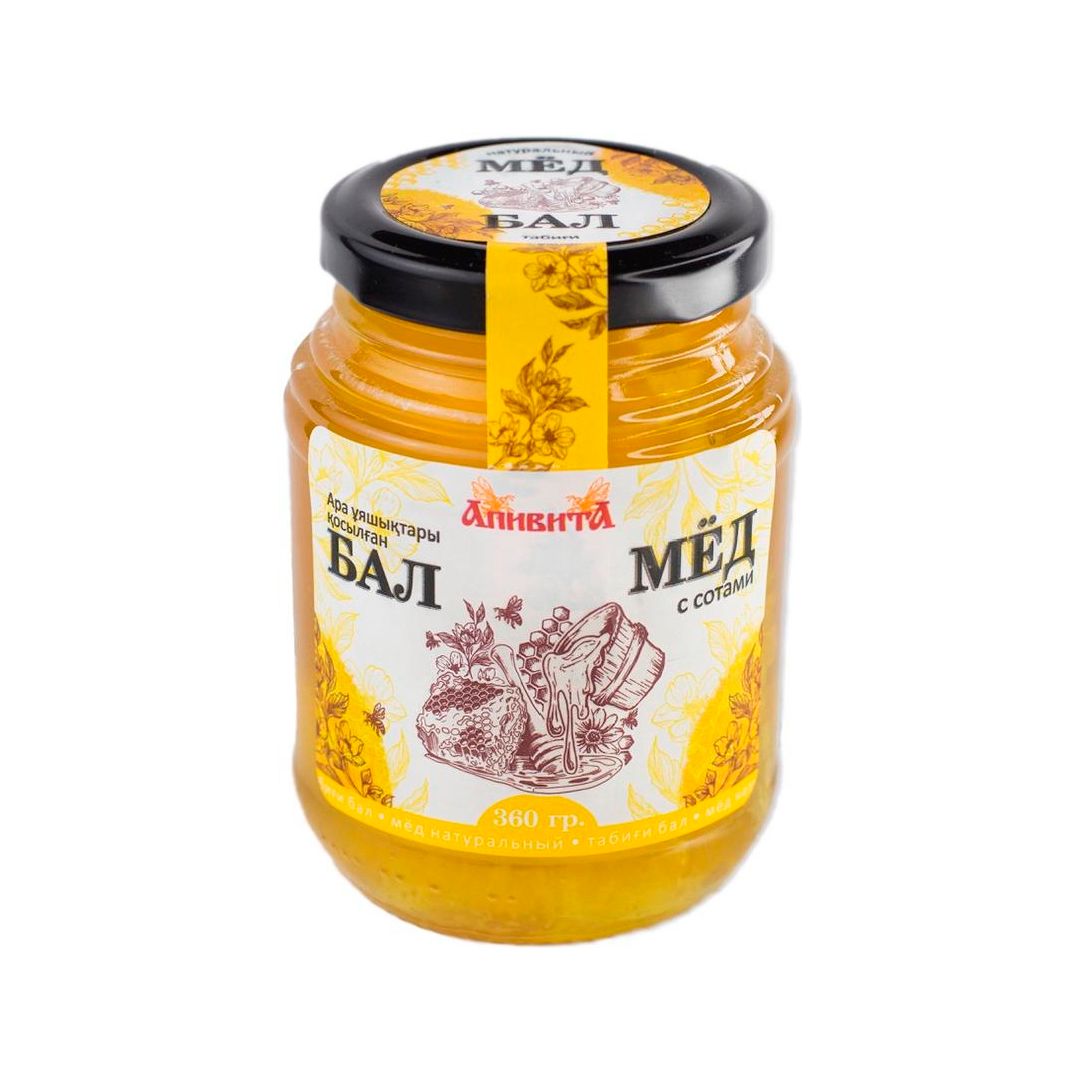 Мёд с сотами, стекло, 360 гр / Мед, варенье, сиропы
